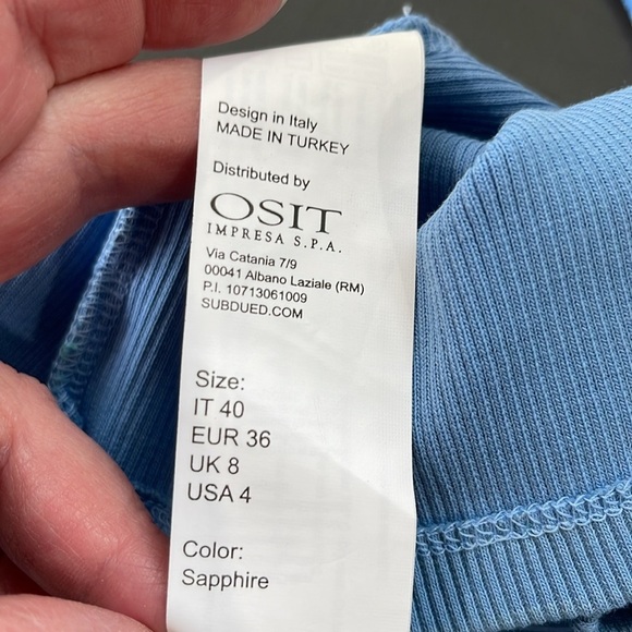 5/$25 Subdued Thin Spaghetti Strap Bandeau Cropped Cami Top Ribbed Blue S/4 - Picture 5 of 10